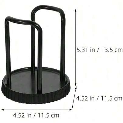 1pc Disposable Paper Cup Holder, Teapot Shaped, Convenient For Use, Space-Saving Household Paper Cup/Glass Cup Organizer, Minimalist Black