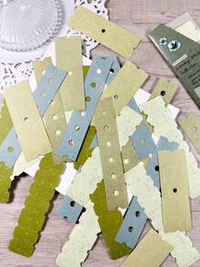 30 piezas/paquete Papel vintage texturizado hueco y ligero para scrapbooking, adecuado para diarios hechos a mano, collages y decoración - de talones de billetes - Ver 6