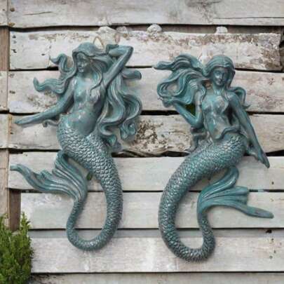 1pc Vintage Style Heavy-Duty Wall-Mounted Mermaid Hook Statue Decor | High-Quality Resin Indoor/Outdoor Sculpture Wall Art | Gift For Family And Friends