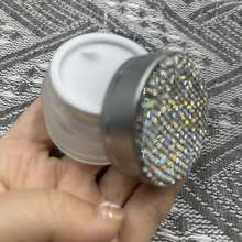 Rhinestone Glass Cosmetic Container, Unscented Refillable Cream Jar, Empty Sample Bottle, Supplement Storage Refill Bottle - View 12