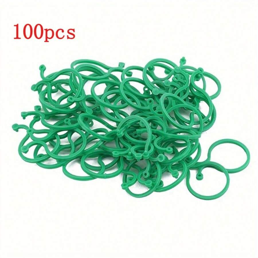 100pcs Garden Plant Support Set: Trellis Clips, Vine Grower, Jute Rope, Ties, Tomato Vine Fixers, Multi-Function Plant Climbing Rack - 100 Pcs - View 1
