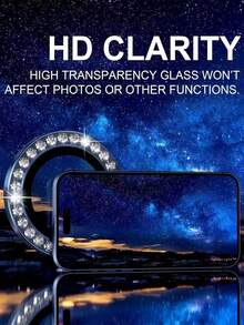 Blue Alloy 3pcs Diamond Camera Lens Protector Fit For IPhone 17 Pro/17 Pro Max Camera Lens Protector Shiny Design Fit For 17/16 Pro Max/15 Pro Max/14 Pro Max/13 Pro Max/12 Pro Max/12 Pro/11 Pro Max 9H Tempered Glass Camera Lens Cover With Metal Decorative Ring Accessory Diamond Blue Spring Gift Birthday Party - Navy Blue - View 5