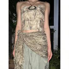 1 Pc Jazz Dance Hip Cover, Hip Scarf, Exotic  Shawl, Scarf, Multi-Functional Belt Accessory, Vintage Niche Waist Chain, Perfect Mother'S Day Gift - 異國咖色長巾 - 查看 8