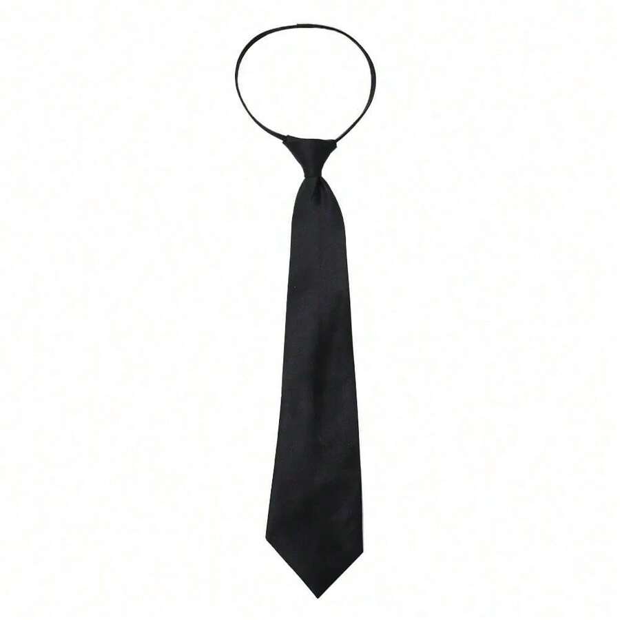 1pcs Unisex Black Simple Clip On Tie Security Tie Uniform Shirt Suit Neckties - Black - View 1
