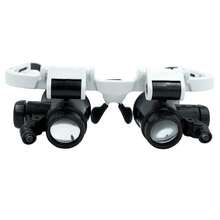 1个带LED灯的可调节头戴式放大镜，8倍、15倍、23倍放大倍率，免手持放大镜，适用于阅读、手表和电子产品维修、珠宝首饰等。 - A - 查看 6