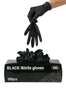 20/100pcs Pink Nitrile Disposable Gloves - Thicker, Durable, Comfortable Fit, Suitable For Kitchen Cleaning, Dishwashing, Beauty Care, Pet Bathing, Etc. - Waterproof - Black - View 13