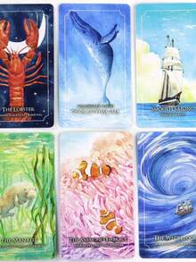 Bộ bài tiên tri Dreaming Waves, 60 lá, tiếng Anh, kích thước khoảng 10.3x6cm, bài bói toán lãng mạn, thích hợp cho các lễ hội, đám cưới, lễ hội âm nhạc, Halloween, Giáng sinh, Ngày Valentine, Ramadan, Lễ Phục sinh, Ngày Cá tháng Tư. - 1 cái - Xem 9