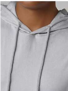 Summer New High-Quality Short Sleeve Gray Hooded T-Shirt, Elastic Fitted Casual Commute Sports Fitness Loose Shoulder Thin Hoodie Top For Men - Light Grey - View 2