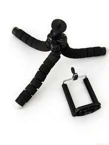 Octopus Shaped Portable Desk Phone Photography Tripod Stand, Multi-Functional Metal & Sponge Mobile Phone Holder - Color - View 2