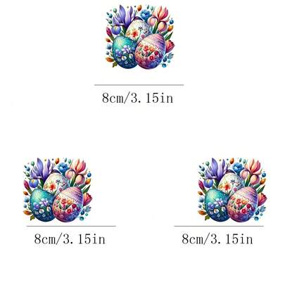 1 pièce/2 pièces/3 pièces Motif d'œuf de Pâques convenant aux t-shirts, sweats à capuche, oreillers, sacs à dos et sacs à main. Idéal comme cadeaux de fête, articles cadeaux de fête. Design de fête. Impression durable.