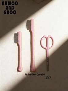 1 Set Pet Eye Cleansing Brush, Face Grooming Comb + Face Trimmer, Removes Tear Stains, Crusts And Mucus, Grooms Fur, Suitable For Small Cats And Dogs, Easy To Clean - Multicolor - View 21