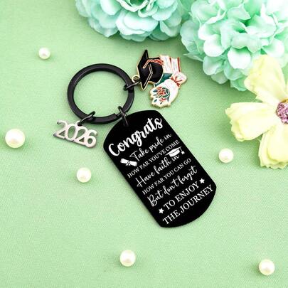 1 pieza Llavero de regalo de graduación 2026, regalo de graduación universitaria para ella, él, graduado de escuela secundaria niño, niña, regalo inspirador para hija, hijo, estudiantes de último año, recuerdo