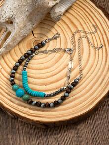 1 Bộ vòng tay đính hạt đá ngọc lam nhân tạo kiểu Bohemian - Phong cách số mười hai - Xem 4