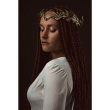 月亮花仙子皇冠 - 文艺复兴集市森林皇冠花卉头饰森林精灵头饰精灵头环女士文艺复兴配饰文艺复兴集市万圣节角色扮演摄影，夏季服装 - 彩色 - 查看 2