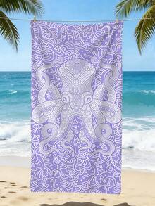 1 chiếc khăn tắm biển bằng sợi microfiber mềm mại, thấm hút tốt, in hình Mandala và bạch tuộc màu tím, thích hợp cho du lịch, kỳ nghỉ, thể thao ngoài trời, bơi lội và cắm trại, phụ kiện bãi biển mùa hè thiết yếu. - Mô hình D - Xem 1