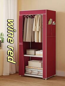 1pc Space Saving Wardrobe With Dust Cover - Large Capacity, Multi-Color, Easy Assembly Clothes Storage Rack, Suitable For Bedroom And Living Room Decor - Multicolor - View 9