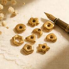 5-Piece 304 Stainless Steel 18K Gold-Plated Multi-Element Large-Hole Bead DIY Charm Jewelry Necklace Bracelet Making Accessories Women's Stainless Steel Jewellery Handmade Components - Bead - View 5