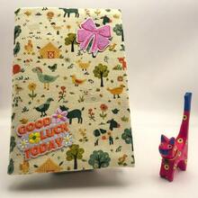 1pc Handmade Quirky Animal Print Fabric Book Cover, Flat Printed Planner/Notebook Sleeve, Gift For Book Lovers & Couples - Single Piece - View 10