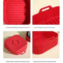 Silicone Air Fryer Liners Set, Reusable Square Non-Stick Air Fryer Basket Mats, Air Fryer Baking Tray Accessories - Multicolor - View 10