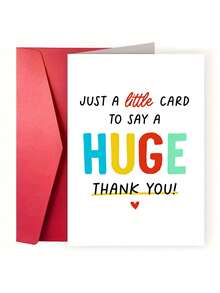 1pc Thank You Greeting Card With Envelope – "A Little Card To Say A Huge Thank You", Cute Appreciation Card For Friend, Teacher, Coworker, Gratitude Card - Multicolor - View 3