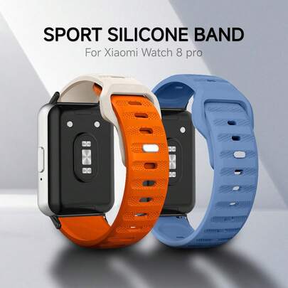 1PC Breathable Silicone Watch Band Compatible With Watch 4 Compatible With Xiaomi Mi Band 8 Pro Replacement Strap