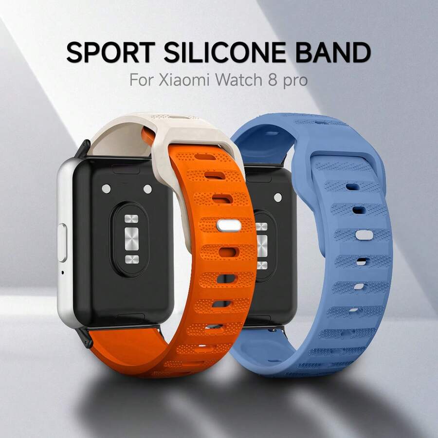 1PC Breathable Silicone Watch Band Compatible With Watch 4 Compatible With Xiaomi Mi Band 8 Pro Replacement Strap - Watch 4/Mi Band 8 Pro - View 1