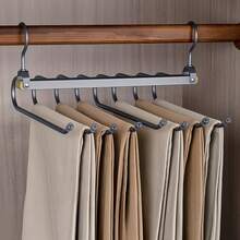 Percha plegable giratoria 6 en 1 - Percha multifuncional para pantalones que ahorra espacio, diseño antideslizante, adecuada para hotel, hogar y viaje - Duradera, compacta, fácil de usar - Multicolor - Ver 17