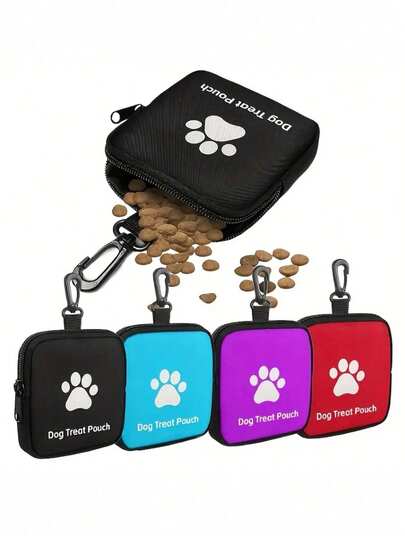 Bolsa con cremallera para entrenamiento de perros, bolsa portátil para aperitivos de mascotas, adecuada para actividades al aire libre y pasear perros, puede almacenar aperitivos para perros/gatos, a prueba de humedad, opción ideal para propietarios de perros/gatos y entrenadores para transportar suministros, accesorios, aperitivos y necesidades de mascotas.