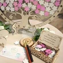 Creative Cherry Blossom Wedding Signature Message Book, Valentine's Day Wedding Blessing Collection Box, Home Holiday Decoration Item, Suitable For Weddings, Birthday Parties, Anniversaries, Housewarming And Themed Parties - A - View 3