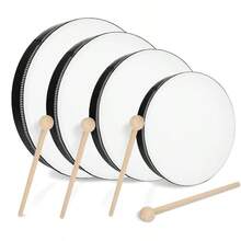 4-Inch, 6-Inch, 8-Inch, 10-Inch, 12-Inch Hand Drum, Orff Musical Instrument, Performance Instrument, Educational Tool, Lacquered Imitation Leather Hand Drum - Wood - View 9