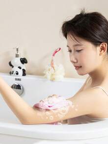 1pc Drawstring Exfoliating Loofah, Scrub Back Brush, Strong Cleaning, Unisex - C - View 2