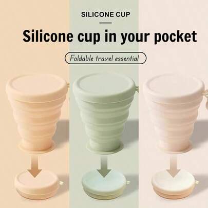 1 chiếc cốc du lịch silicon gấp gọn, cốc nước silicon di động có nắp đậy, có thể gấp lại, tái sử dụng, bình nước thể thao mini di động phù hợp cho đi bộ đường dài, leo núi, phiêu lưu ngoài trời, du lịch, cắm trại, phụ kiện thiết yếu