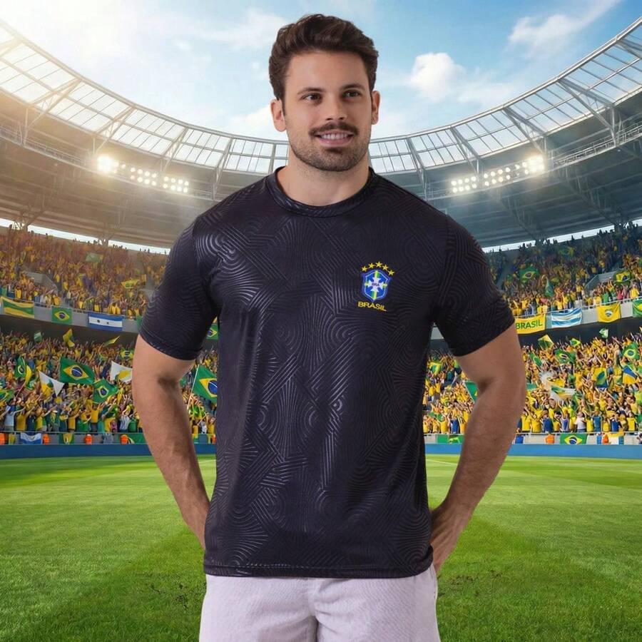 Brazilian National Team Fan Jersey For The 2026 World Cup In Brazil - 黑色 - 查看 1