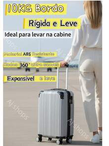 10KG Travel Suitcase Anac Standard 55X35X25cm ABS Boarding Bag With Expandable Zipper Removable Wheels Unbreakable - 深灰色 - 查看 5