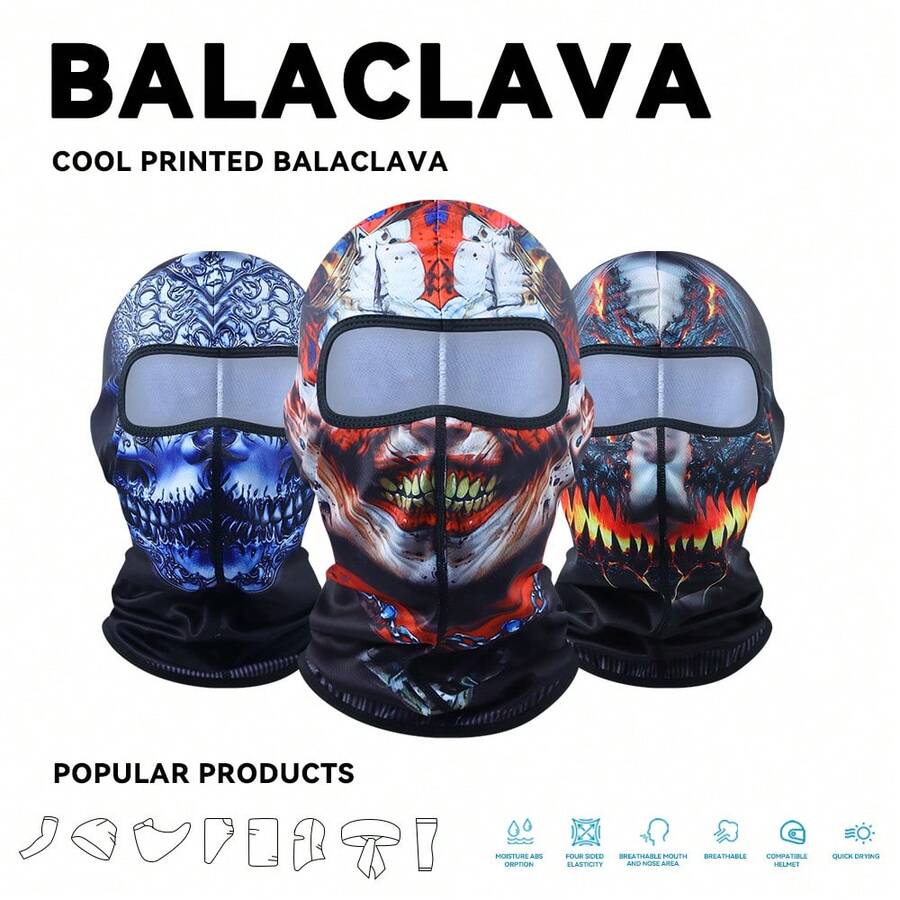 Fabulous Be Xtreme Motorcycle Summer Face Mask, UV Protection, Fishing Riding Windproof Balaclava Neck Gaiter - Multicolor - View 1