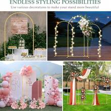 1pieza Arco s para Decorar 1.2/1.5/1.8/2.0/2.2m,Decoraciones para una Fiesta Soporte Para Globos Flores para Fiestas,Bodas,Festivales,Soporte para arco de cumpleaños - Dorado - Ver 6