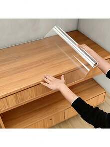 Large Roll Transparent Protective Film, Static Cling Removable, Suitable For Cabinet And Wall Covering | Washable Wallpaper, Ideal Choice For Countertops/Wooden Surfaces, Desks, Seamless Covering Materials, Cabinet Protection, Countertop Covering, Modern Decor, Cleanable Surface, Durable Vinyl, One-Time Application Thin Film, Home Decorators, Office Wall Decor - Transparent - View 8