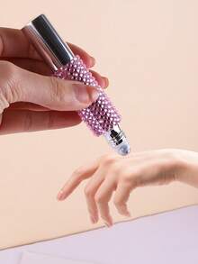 1pc 10ml Refillable Perfume Bottle With Rhinestone Dual-Head Spray & Roll-On Design, Empty Cosmetic Container For Travel - View 6