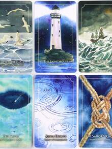 Bộ bài tiên tri Dreaming Waves, 60 lá, tiếng Anh, kích thước khoảng 10.3x6cm, bài bói toán lãng mạn, thích hợp cho các lễ hội, đám cưới, lễ hội âm nhạc, Halloween, Giáng sinh, Ngày Valentine, Ramadan, Lễ Phục sinh, Ngày Cá tháng Tư. - 1 cái - Xem 10