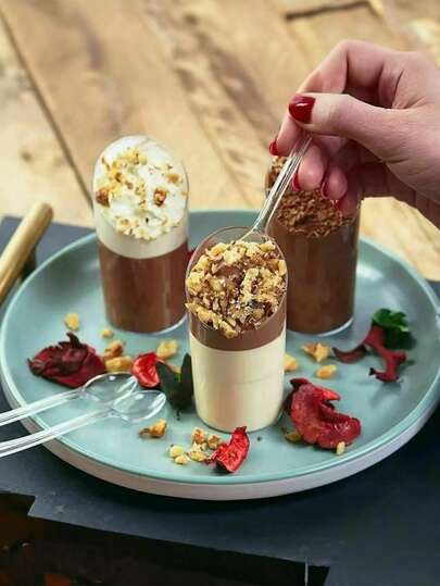 Transparent Slanted Creative Dessert Cups, Mousse Cups, Pudding Cups, Tiramisu Cups, Trifle Cups, Home Baking DIY, Birthday Party Wedding Dessert Table, Cafe & Dessert Shop Commercial, Afternoon Tea Gathering High-End Cups