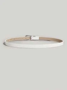 1条复古银色扣环休闲真皮腰带，简约风格，适合搭配牛仔裤 - 腰帶 - 查看 5