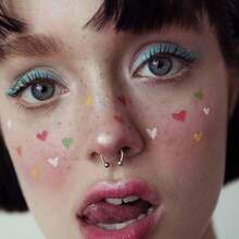 1 pieza Anillo de nariz en forma de herradura de acero de titanio, color oro rosa/plata/oro, sin necesidad de perforación, joyería de perforación corporal - Multicolor - Ver 1