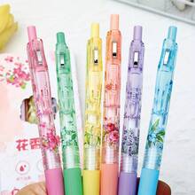 6pcs Retro Flower Telescopic Ballpoint Pen Set - Smooth Writing, Medium Tip, Black Ink, Ergonomic Design, Cute Stationery Essential For School, Office And Daily Use - Sets - View 8