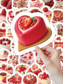 63/102 Pcs Strawberry Dessert Realistic Stickers Set – High-Definition Cream & Strawberry Texture, Waterproof For Journals, Cups & Gift Wrapping, Scrapbook Stickers, Stationery Supplies Scrapbook Supplies Funny Stickers Kindle - Strawberry Dessert - View 9