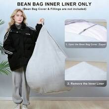 Universal Size Bean Bag Inner Liner For Easy Cover Washing Replacement,Chair Covers,Couch Cover,Room Acesories,Sofa Covers,Room Deocr ,Dorm,Bean Bag Chair,Bean Bag,Bean Bag Inner Liner ,Replacement Liner Bag,Zipper Closure Liner,Breathable Mesh Liner,Universal Size Liner - Bean Bag Inner Cover - View 3