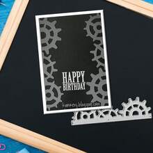 Creative Gear Dies, DIY Scrapbooking Album And Embossing Stencil, Greeting Card Making Tool, Card Paper Cutting Crafts ,Gift Card Making Template Die Cuts. - Silver - View 3