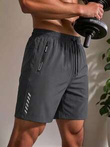 2条装男士运动短裤，轻便透气健身训练短裤，抽绳松紧腰带，可机洗，适合夏季户外运动，男友风健身房、篮球、足球短裤 - 彩色 - 查看 3