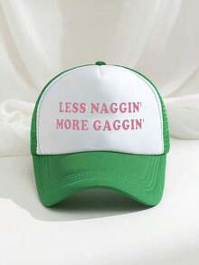 1pc Unisex Printed Funny Sponge Mesh Trucker Cap, Baseball Hat Daily Use, Travel, Hiking, Beach, Suitable Men And Women - 彩色 - 查看 9