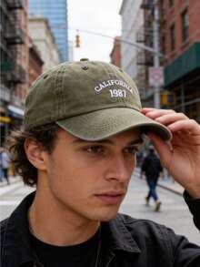 Mũ lưỡi trai nam - Thêu logo California 1987, mũ mềm kiểu "Dad Hat", vừa vặn với mọi khuôn mặt, phong cách retro thường ngày. - A - Xem 13