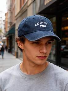 Mũ lưỡi trai nam - Thêu logo California 1987, mũ mềm kiểu "Dad Hat", vừa vặn với mọi khuôn mặt, phong cách retro thường ngày. - A - Xem 11